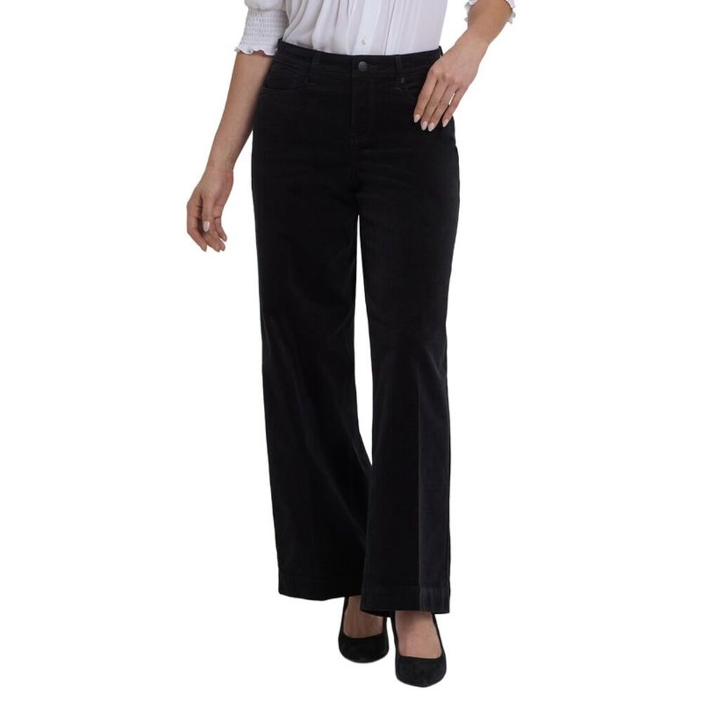 Nydj Womens  Teresa Black Wide Leg Jean